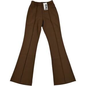 BOA Chocolate Brown Wide Leg Suit Trousers Women's M Tailored Minimalist Pants